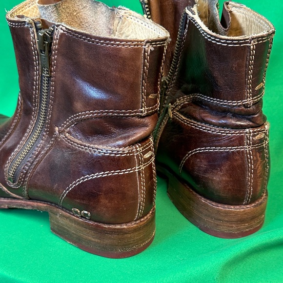 Bed Stu Dark Brown Leather Combat Boots - Picture 2 of 4